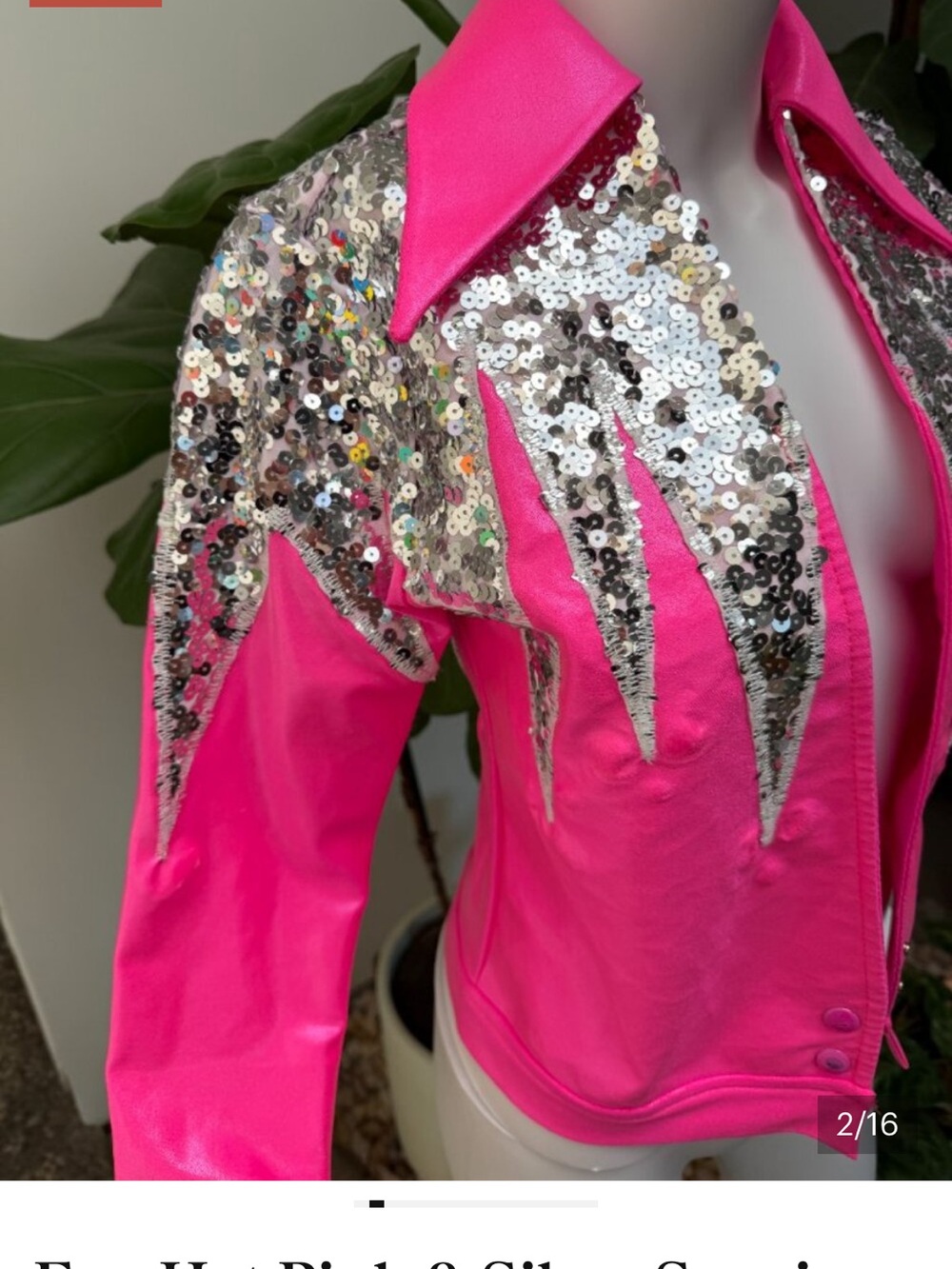 Fun Hot Pink & Silver Sequin Western Costume Jacket – Barbie / Jem / Festival